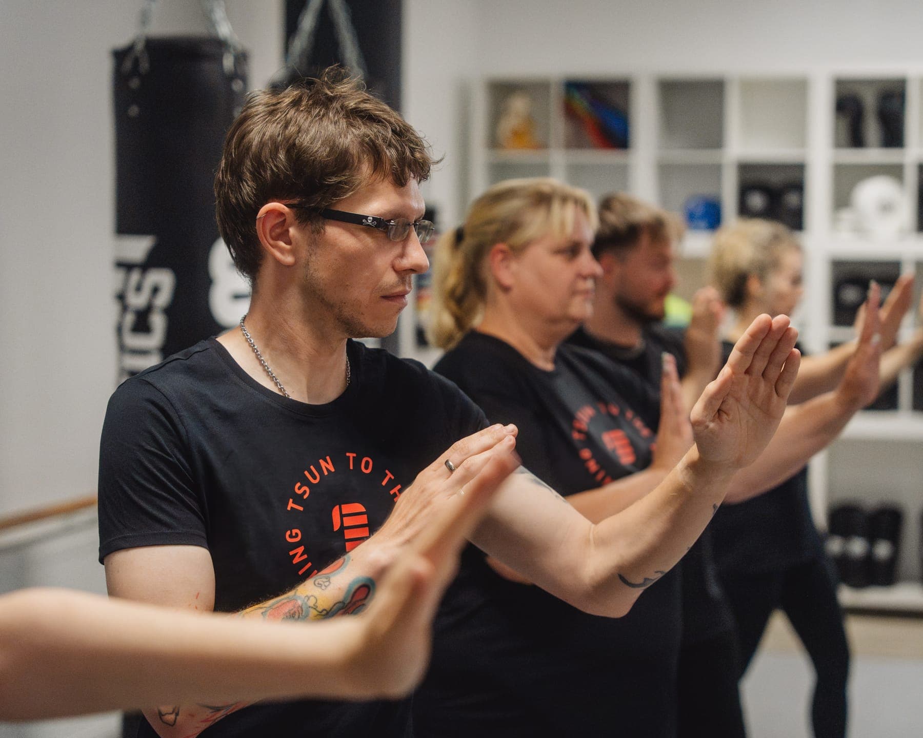 WingTsun-Training: Partnerübung mit offenen Händen